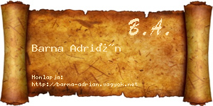 Barna Adrián névjegykártya