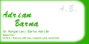 adrian barna business card